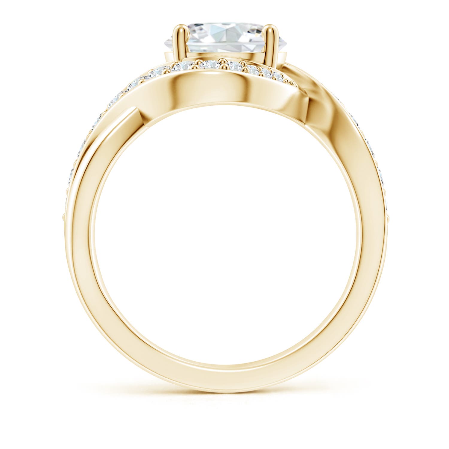 8.1mm FGVS Lab-Grown Solitaire Round Diamond Infinity Promise Ring in Yellow Gold - side 4