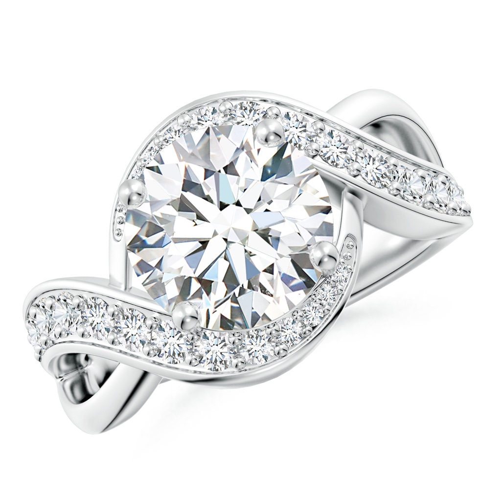 9.2mm FGVS Lab-Grown Solitaire Round Diamond Infinity Promise Ring in 9K White Gold