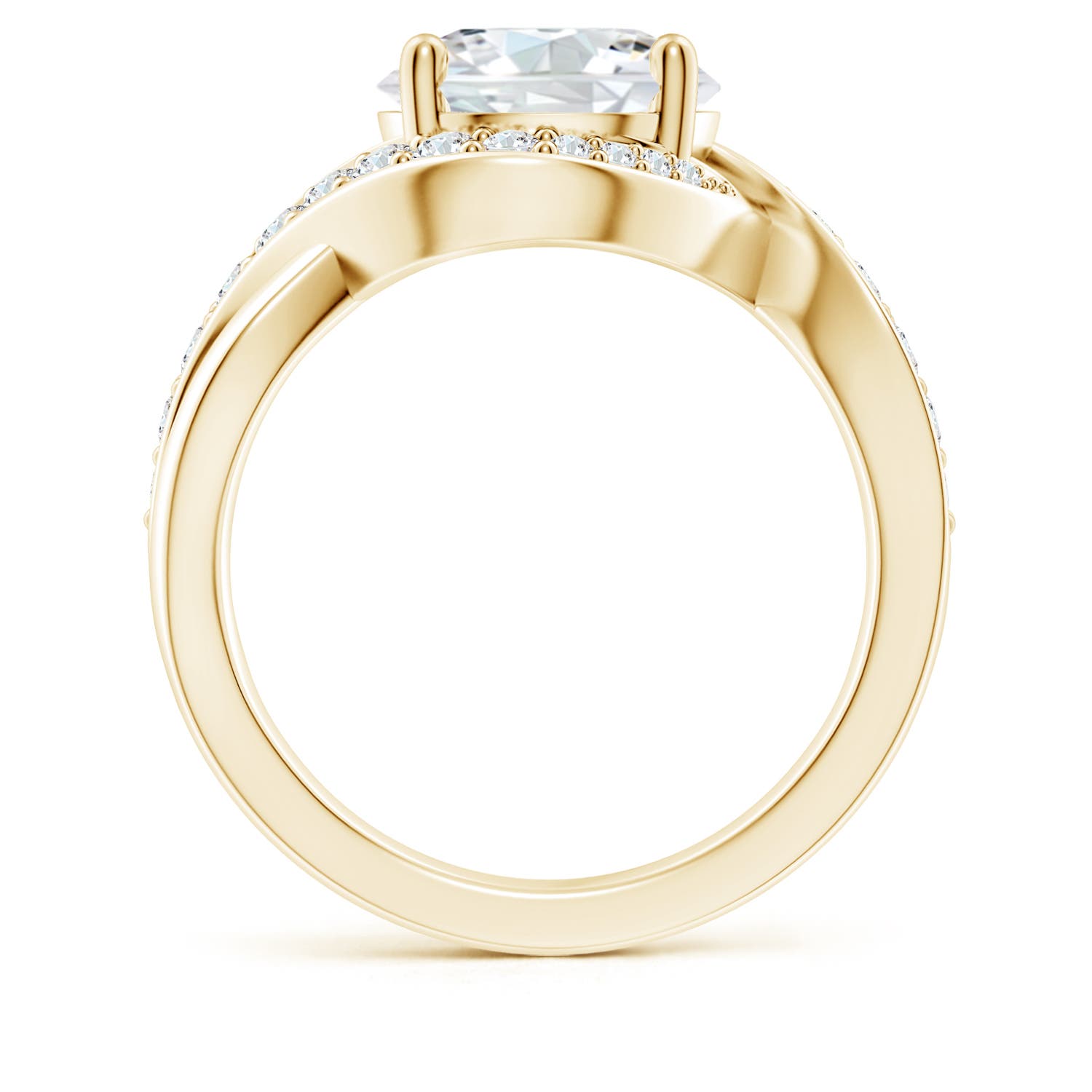 9.2mm FGVS Lab-Grown Solitaire Round Diamond Infinity Promise Ring in Yellow Gold