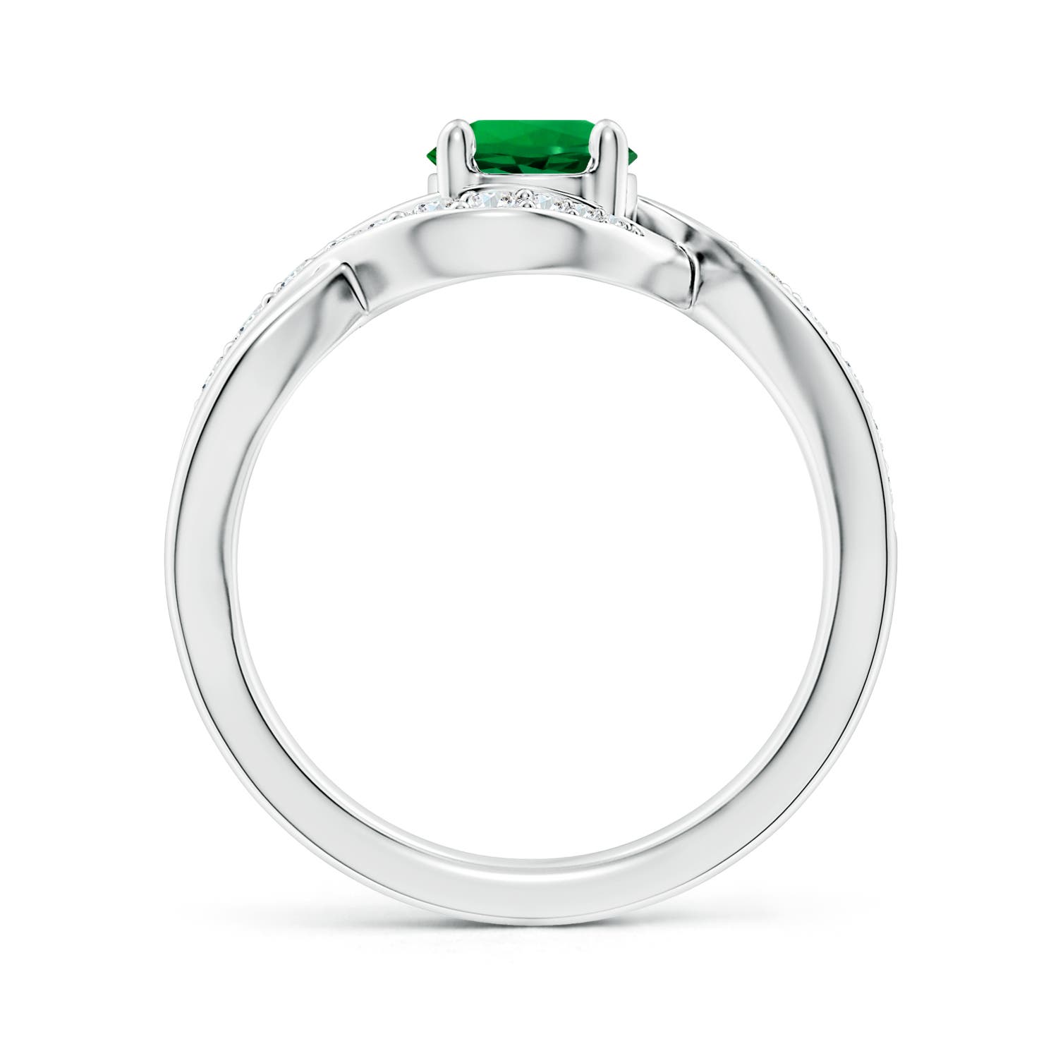 6mm Labgrown Lab-Grown Solitaire Round Emerald Infinity Promise Ring in 18CT White Gold - side 3