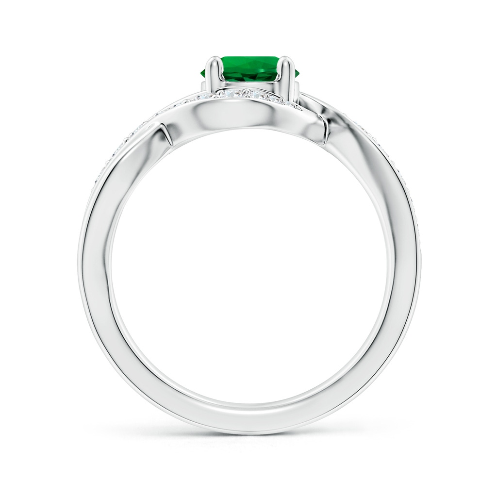 6mm Labgrown Lab-Grown Solitaire Round Emerald Infinity Promise Ring in 18K White Gold - side 199