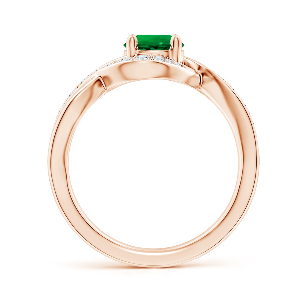 6mm Labgrown Lab-Grown Solitaire Round Emerald Infinity Promise Ring in Rose Gold - side 199