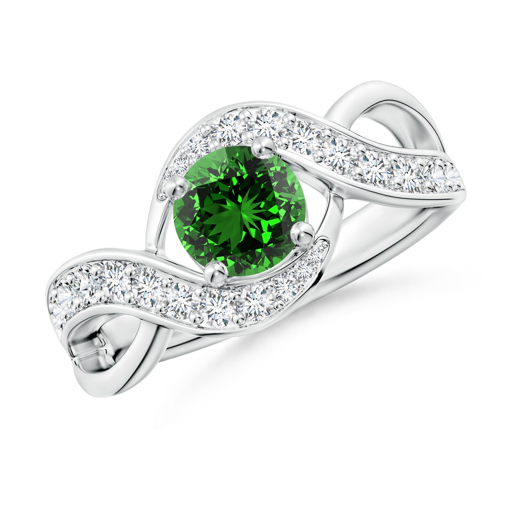 6mm Labgrown Lab-Grown Solitaire Round Emerald Infinity Promise Ring in White Gold