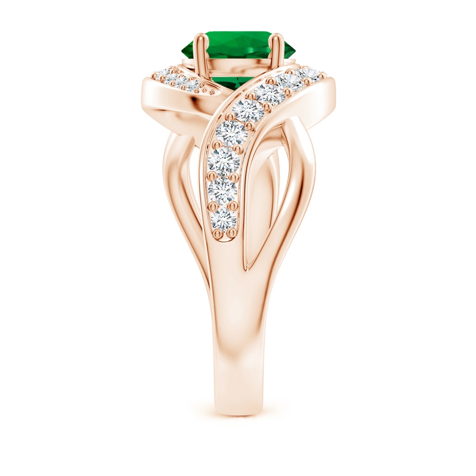 7mm Labgrown Lab-Grown Solitaire Round Emerald Infinity Promise Ring in Rose Gold side 299
