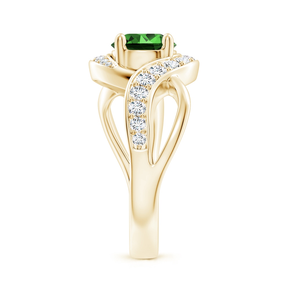 7mm Labgrown Lab-Grown Solitaire Round Emerald Infinity Promise Ring in Yellow Gold Side 299