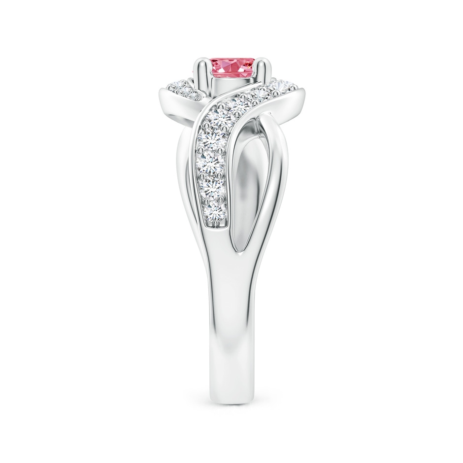 5.1mm Labgrown Solitaire Round Lab-Grown Fancy Intense Pink Diamond Infinity Promise Ring in P950 Platinum side 299