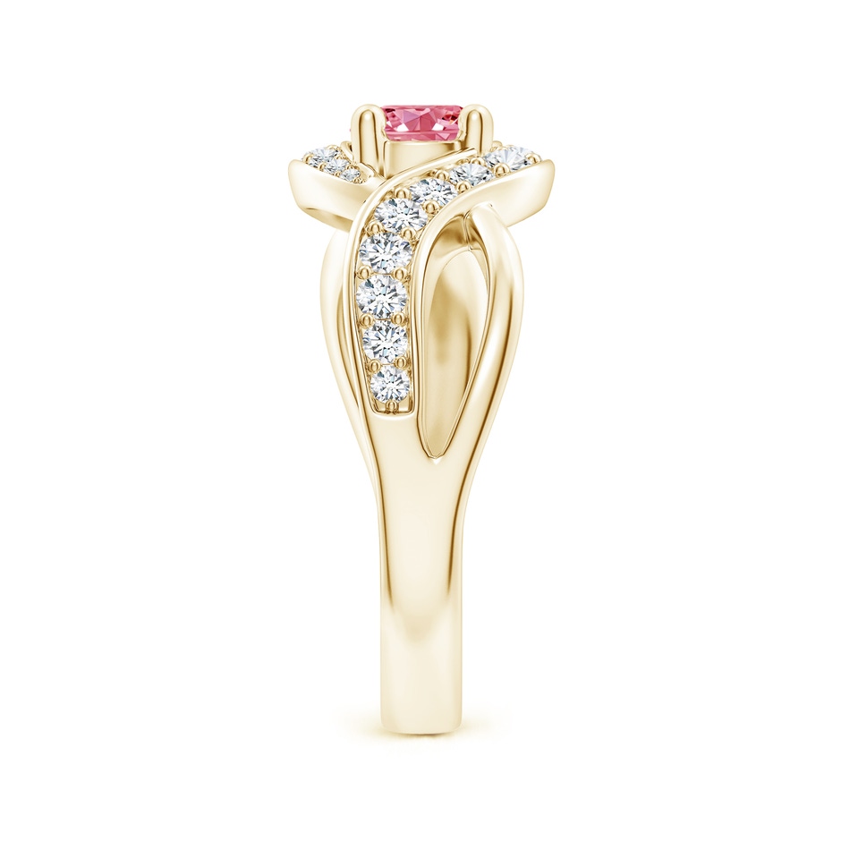 5.1mm Labgrown Solitaire Round Lab-Grown Fancy Intense Pink Diamond Infinity Promise Ring in Yellow Gold side 299