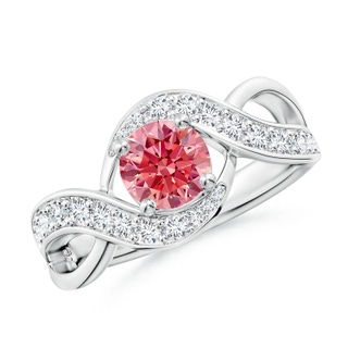 6mm Labgrown Solitaire Round Lab-Grown Fancy Intense Pink Diamond Infinity Promise Ring in P950 Platinum