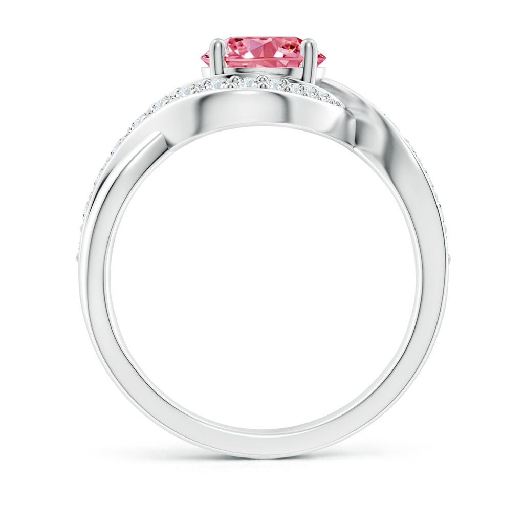 7mm Labgrown Solitaire Round Lab-Grown Fancy Intense Pink Diamond Infinity Promise Ring in White Gold - side 199