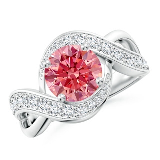 8.1mm Labgrown Solitaire Round Lab-Grown Fancy Intense Pink Diamond Infinity Promise Ring in P950 Platinum