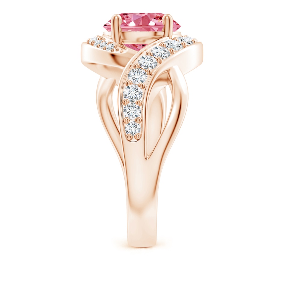 8.1mm Labgrown Solitaire Round Lab-Grown Fancy Intense Pink Diamond Infinity Promise Ring in Rose Gold side 299