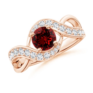 6mm Labgrown Lab-Grown Solitaire Round Ruby Infinity Promise Ring in 10K Rose Gold