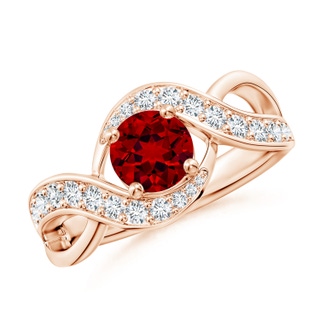 6mm Labgrown Lab-Grown Solitaire Round Ruby Infinity Promise Ring in 9K Rose Gold