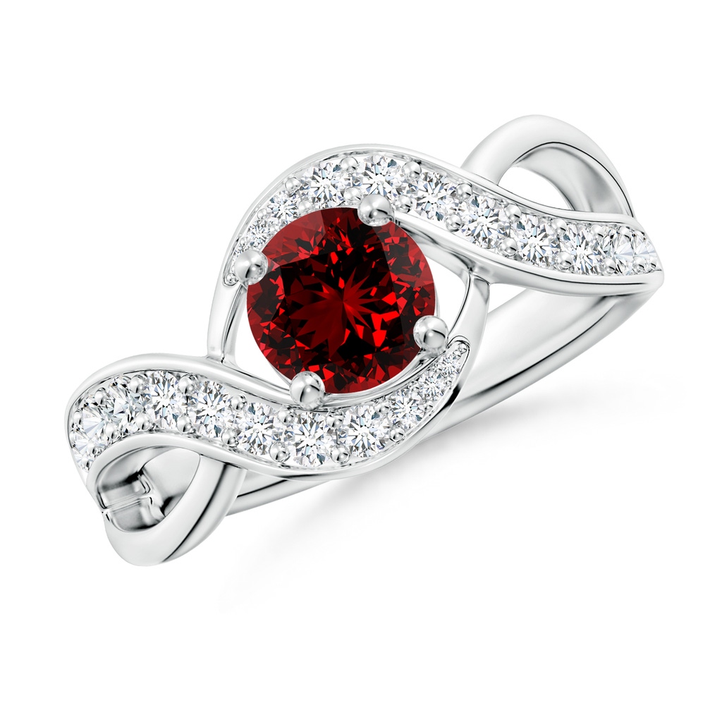6mm Labgrown Lab-Grown Solitaire Round Ruby Infinity Promise Ring in P950 Platinum