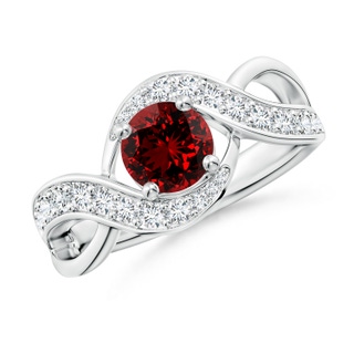 6mm Labgrown Lab-Grown Solitaire Round Ruby Infinity Promise Ring in S999 Silver