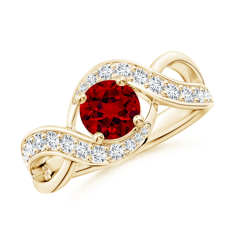 6mm Labgrown Lab-Grown Solitaire Round Ruby Infinity Promise Ring in Yellow Gold 