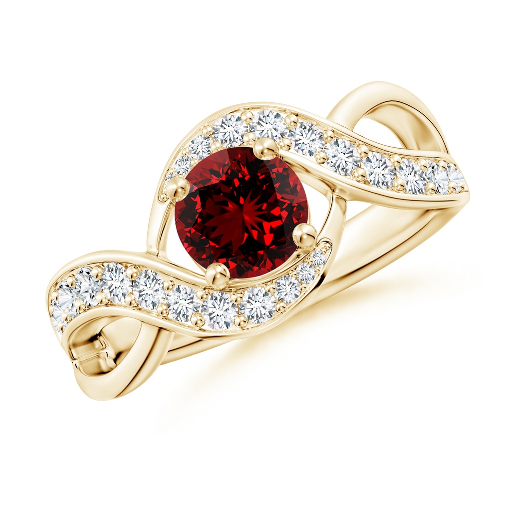 6mm Labgrown Lab-Grown Solitaire Round Ruby Infinity Promise Ring in Yellow Gold