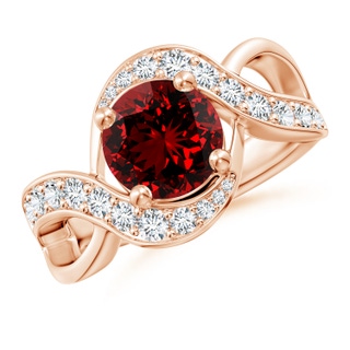 8mm Labgrown Lab-Grown Solitaire Round Ruby Infinity Promise Ring in Rose Gold