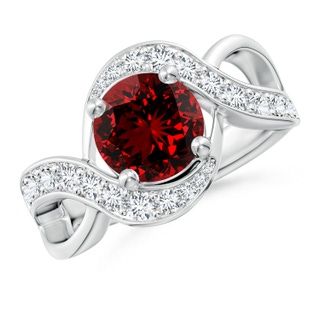 8mm Labgrown Lab-Grown Solitaire Round Ruby Infinity Promise Ring in S999 Silver