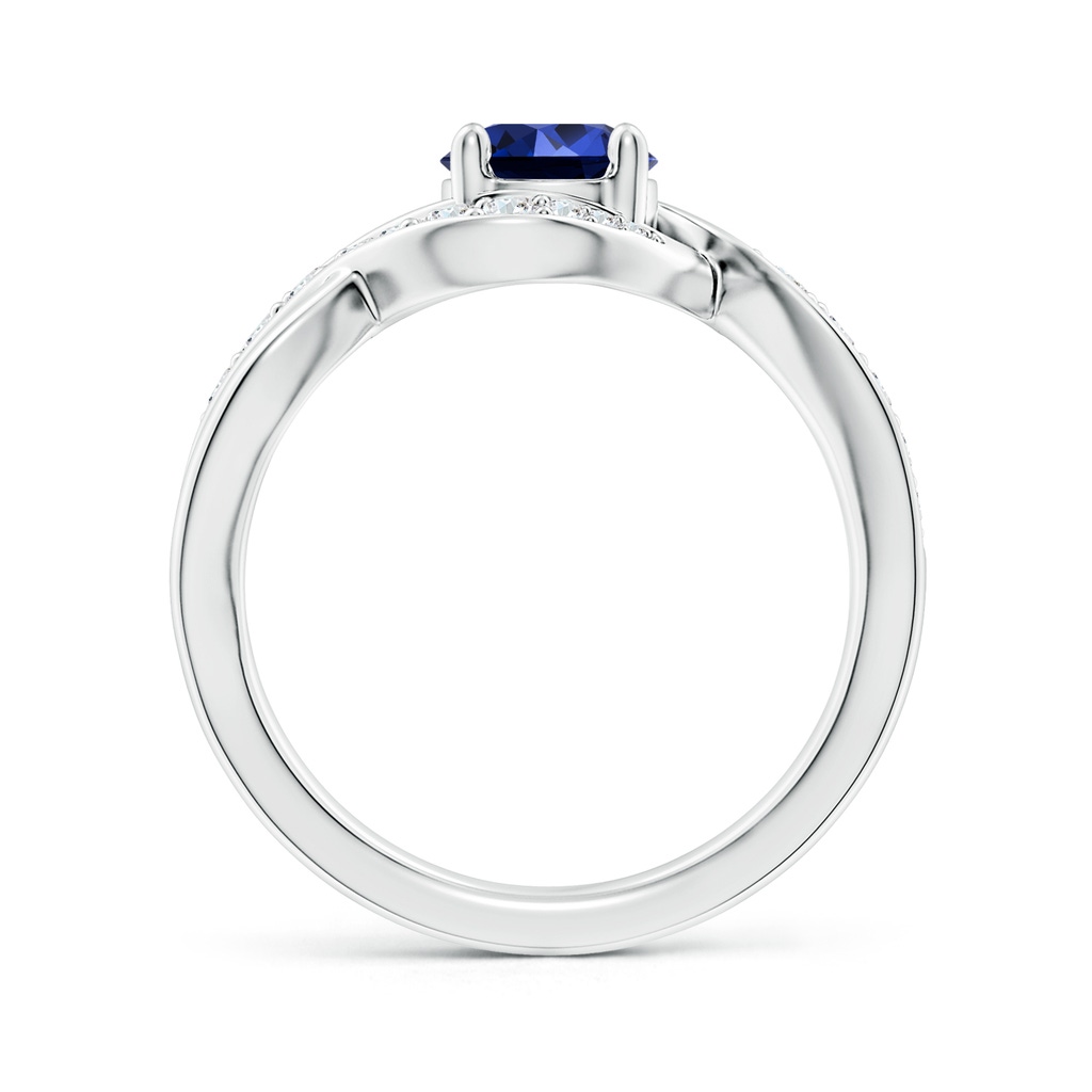 6mm Labgrown Lab-Grown Solitaire Round Blue Sapphire Infinity Promise Ring in White Gold Side 199