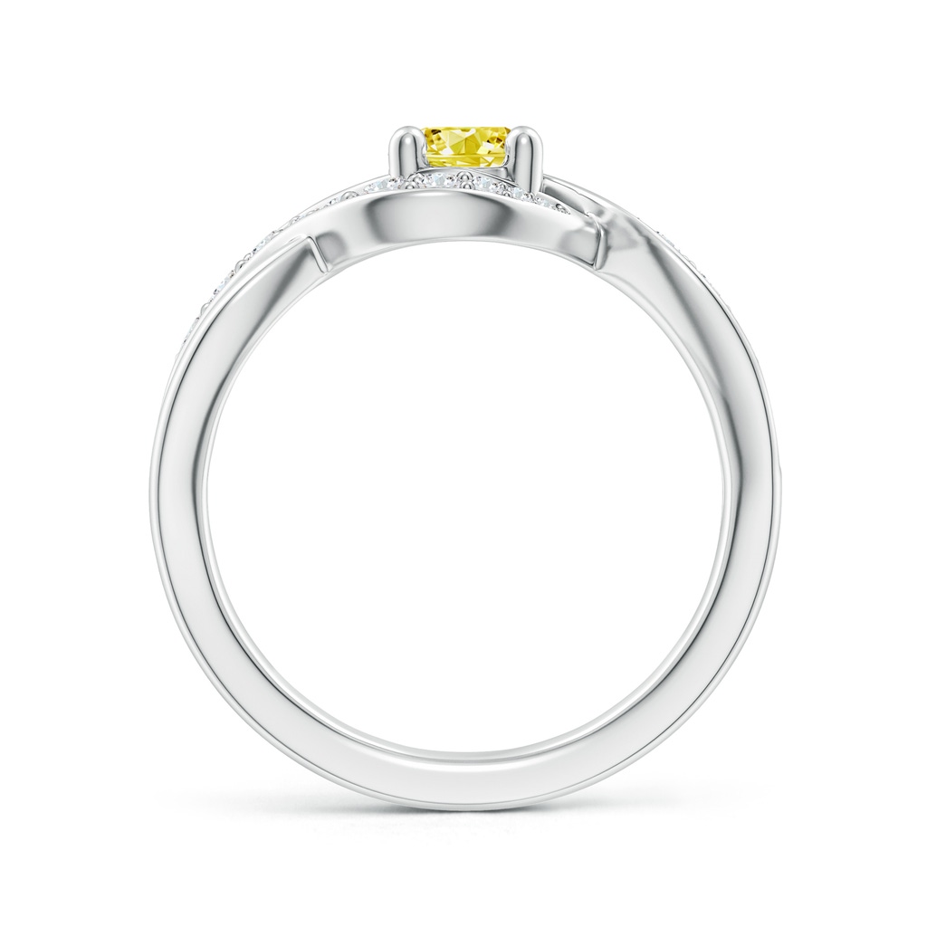 5.1mm Labgrown Solitaire Round Lab-Grown Fancy Intense Yellow Diamond Infinity Promise Ring in P950 Platinum - side 199