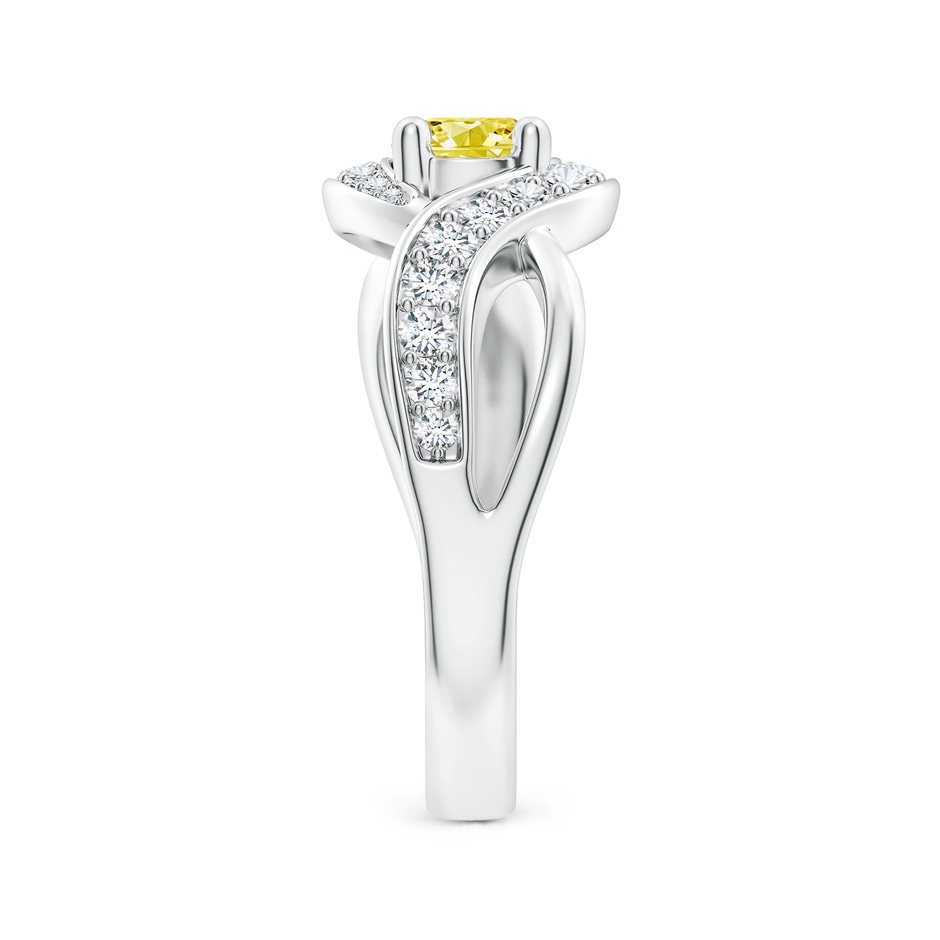 5.1mm Labgrown Solitaire Round Lab-Grown Fancy Intense Yellow Diamond Infinity Promise Ring in S999 Silver side 299