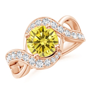 8.1mm Labgrown Solitaire Round Lab-Grown Fancy Intense Yellow Diamond Infinity Promise Ring in 10K Rose Gold