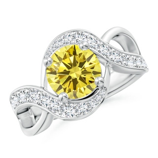 8.1mm Labgrown Solitaire Round Lab-Grown Fancy Intense Yellow Diamond Infinity Promise Ring in P950 Platinum