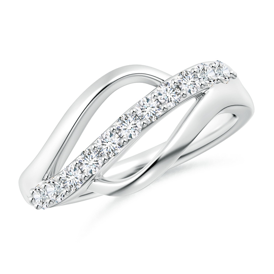 2.1mm FGVS Lab-Grown Diamond Swirl Bypass Ring in S999 Silver 