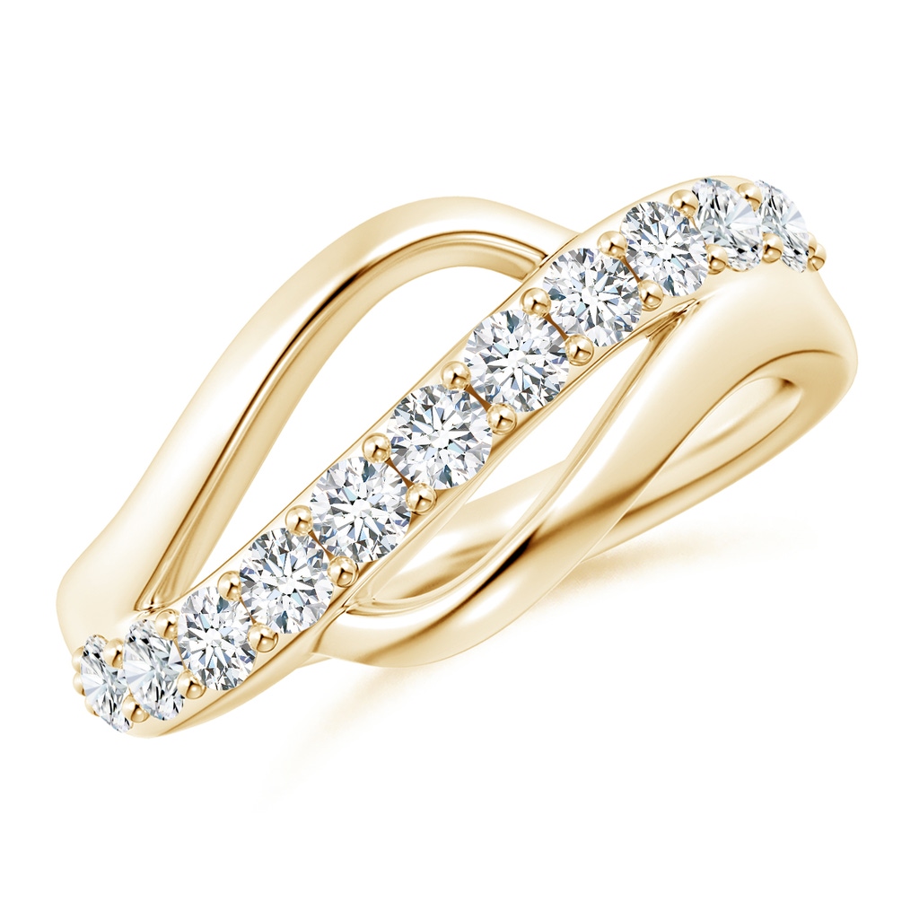 2.5mm FGVS Lab-Grown Diamond Swirl Bypass Ring in Yellow Gold