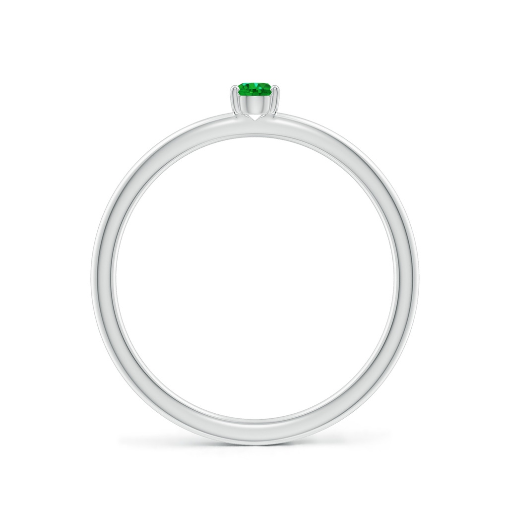 4x3mm Labgrown Classic Solitaire Oval Lab-Grown Emerald Promise Ring in S999 Silver - side 199