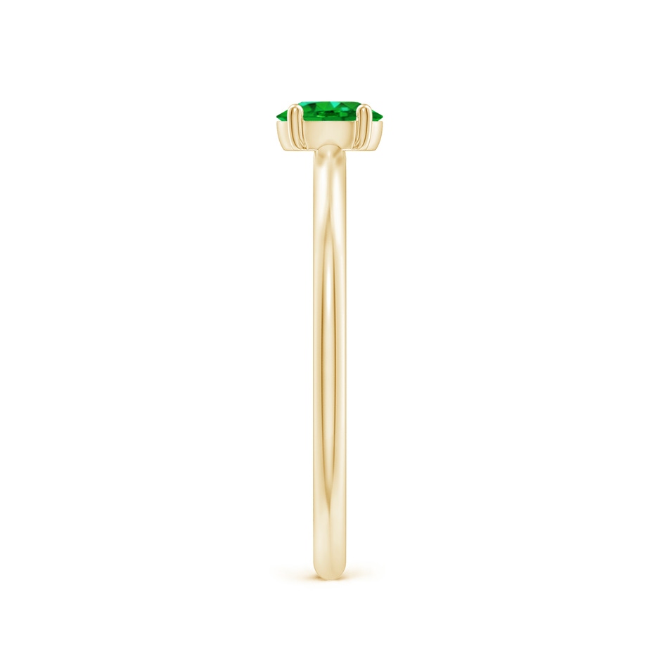 5x4mm Labgrown Classic Solitaire Oval Lab-Grown Emerald Promise Ring in Yellow Gold side 299