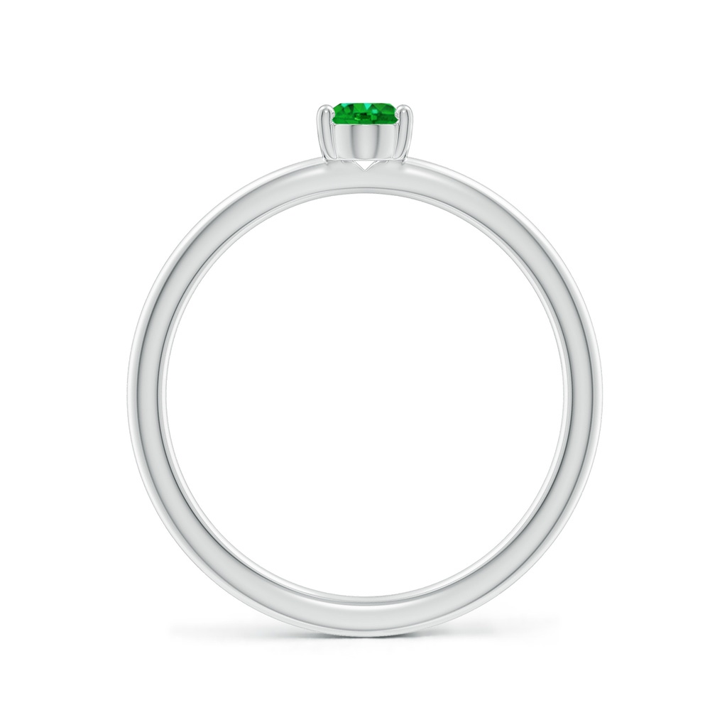 6x4mm Labgrown Classic Solitaire Oval Lab-Grown Emerald Promise Ring in White Gold - side 199