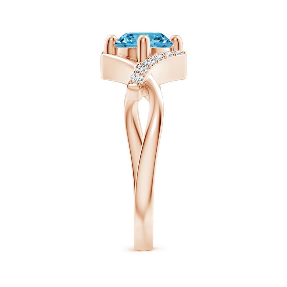 6.4mm Labgrown Solitaire Lab-Grown Fancy Intense Blue Diamond Bypass Promise Ring with Accents in Rose Gold side 299