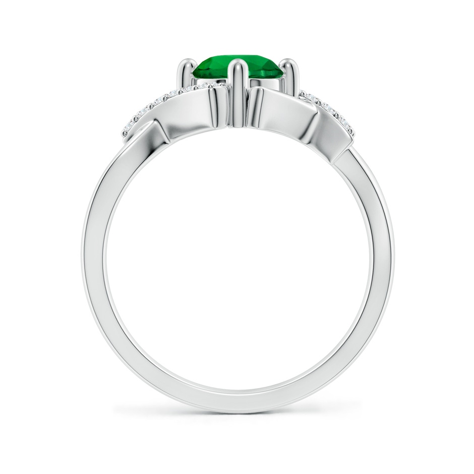 6mm Labgrown Lab-Grown Solitaire Emerald Bypass Promise Ring with Lab Diamond Accents in White Gold side 199