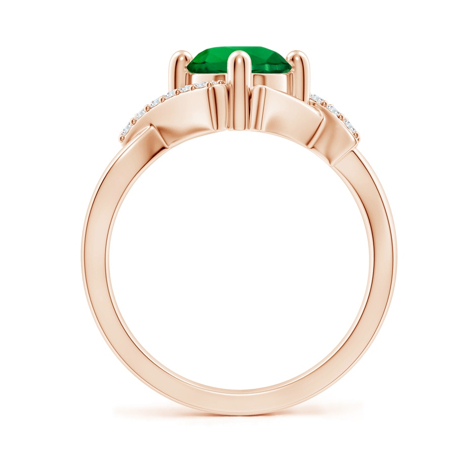 7mm Labgrown Lab-Grown Solitaire Emerald Bypass Promise Ring with Lab Diamond Accents in Rose Gold side 199