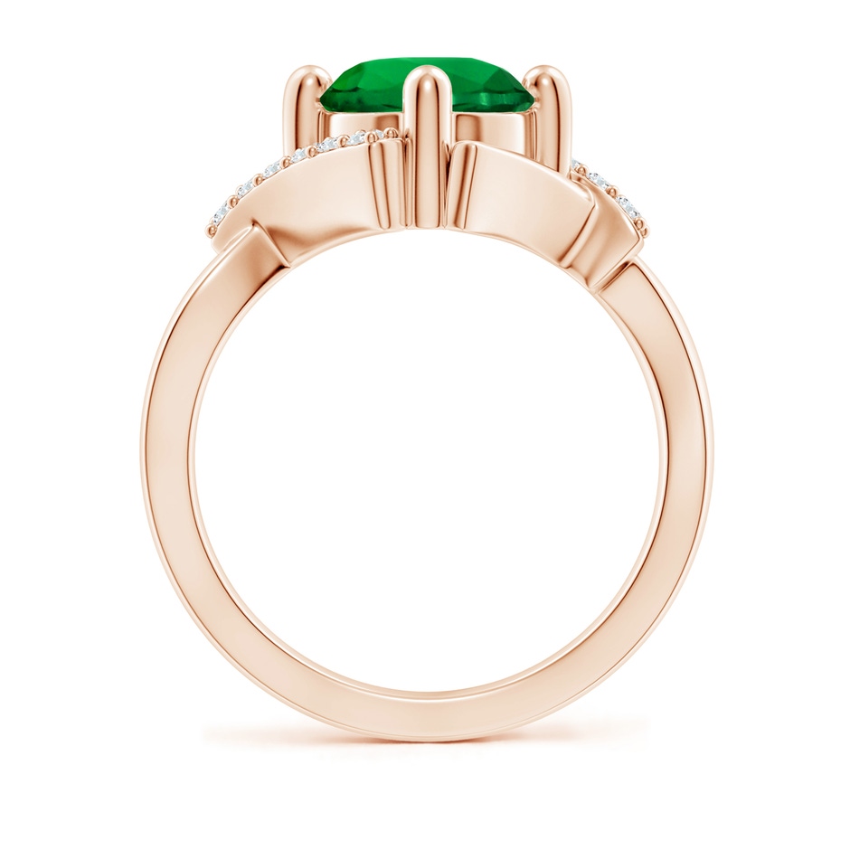 8mm Labgrown Lab-Grown Solitaire Emerald Bypass Promise Ring with Lab Diamond Accents in Rose Gold side 199