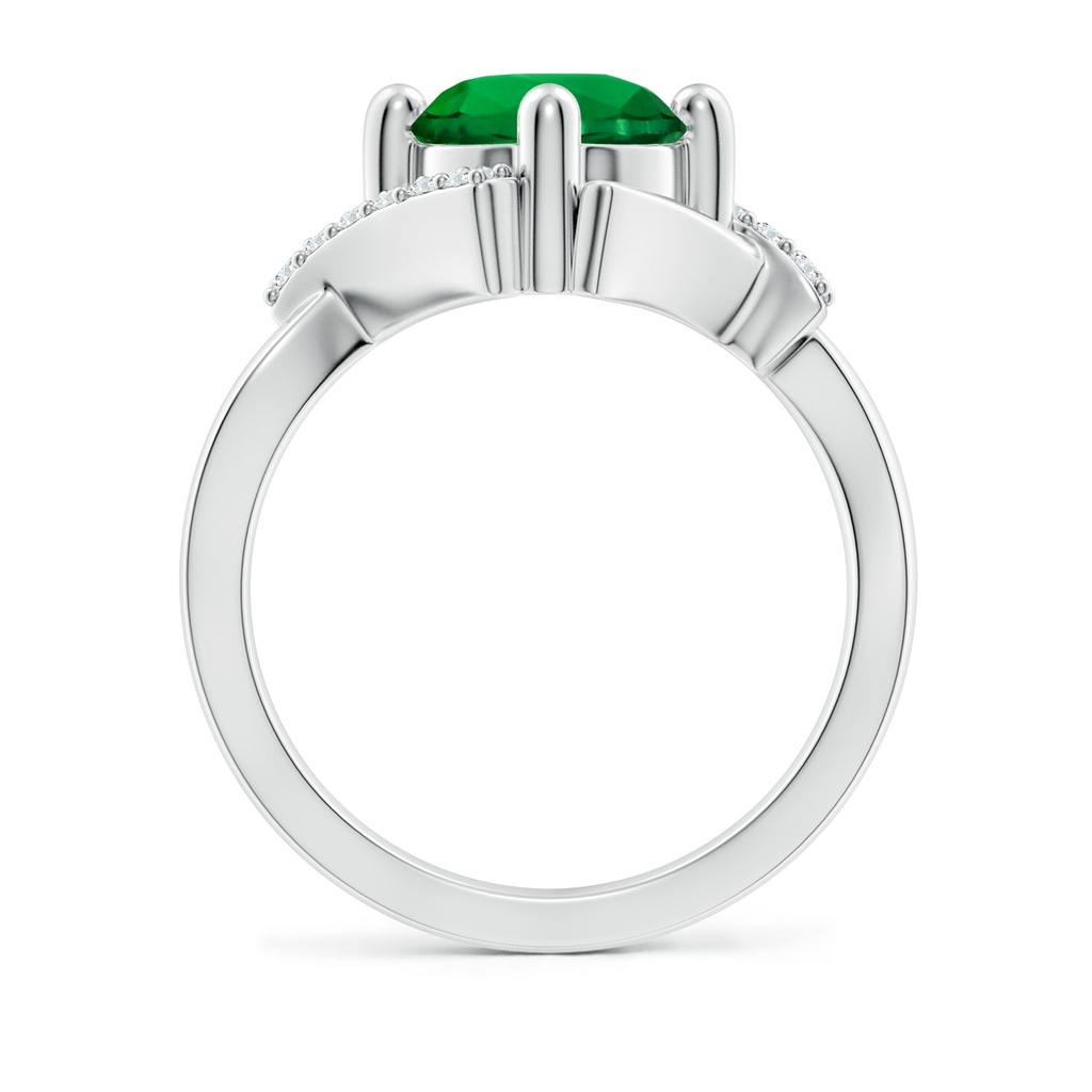 8mm Labgrown Lab-Grown Solitaire Emerald Bypass Promise Ring with Lab Diamond Accents in White Gold - side 199