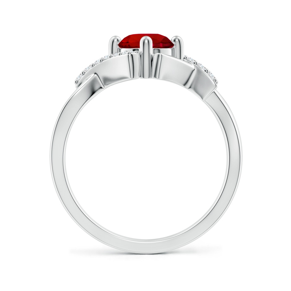6mm Labgrown Lab-Grown Solitaire Ruby Bypass Promise Ring with Lab Diamond Accents in S999 Silver side 199