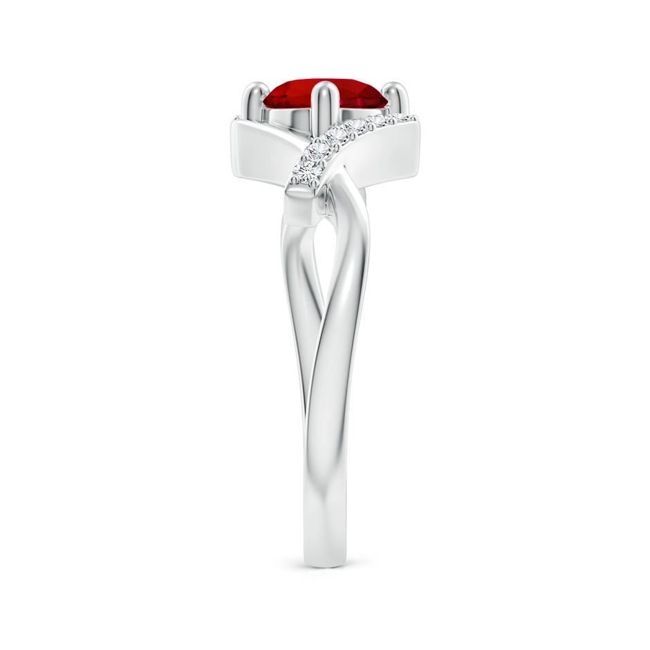6mm Labgrown Lab-Grown Solitaire Ruby Bypass Promise Ring with Lab Diamond Accents in S999 Silver side 299