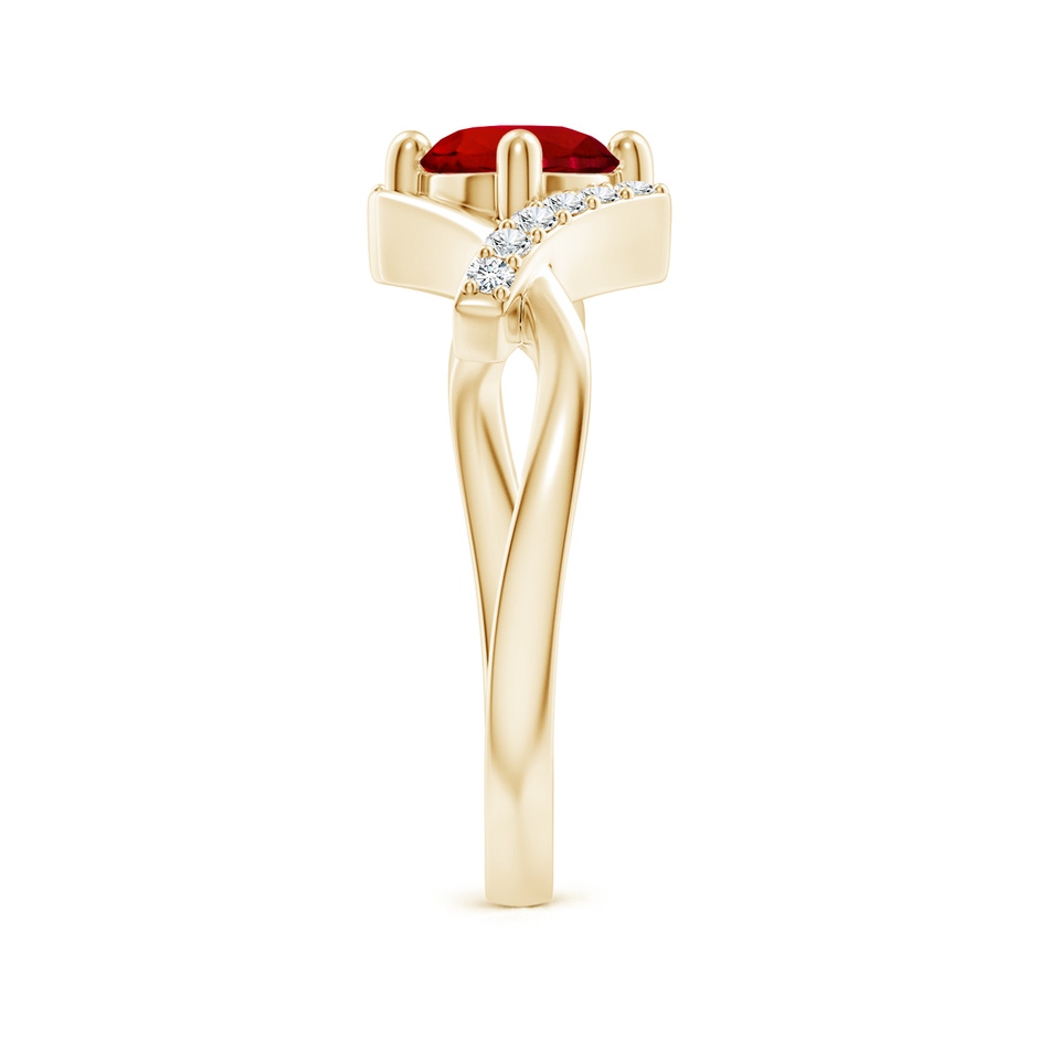 6mm Labgrown Lab-Grown Solitaire Ruby Bypass Promise Ring with Lab Diamond Accents in Yellow Gold side 299