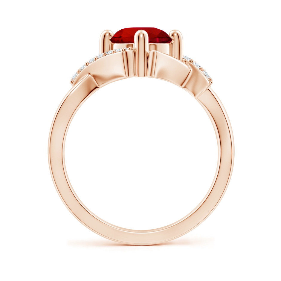 7mm Labgrown Lab-Grown Solitaire Ruby Bypass Promise Ring with Lab Diamond Accents in 18K Rose Gold side 199
