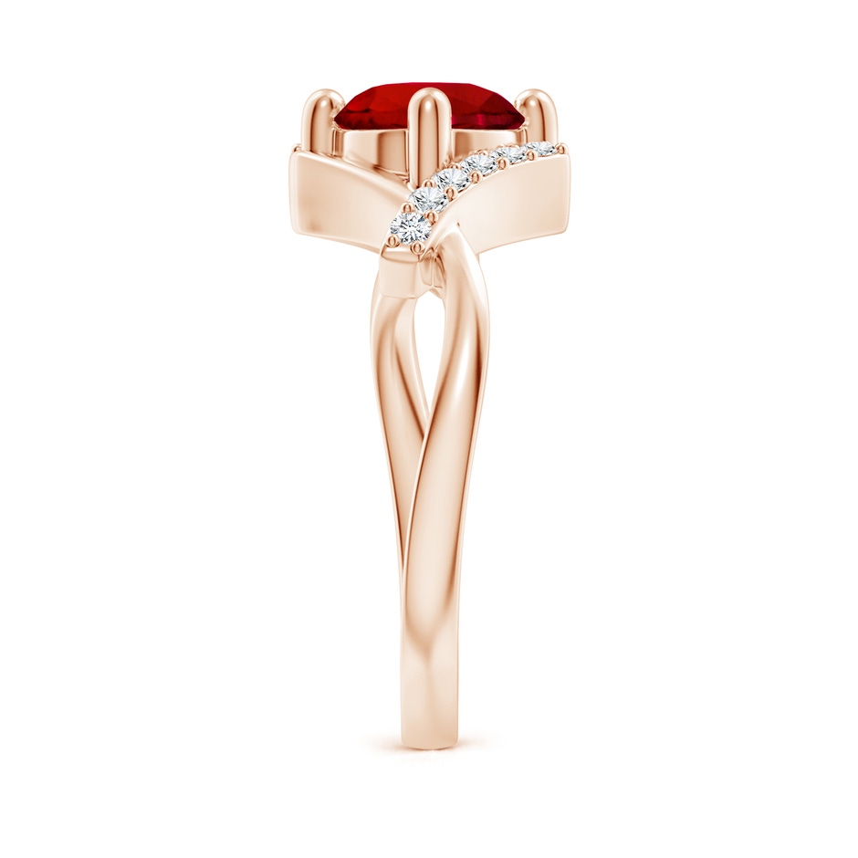 7mm Labgrown Lab-Grown Solitaire Ruby Bypass Promise Ring with Lab Diamond Accents in 18K Rose Gold side 299