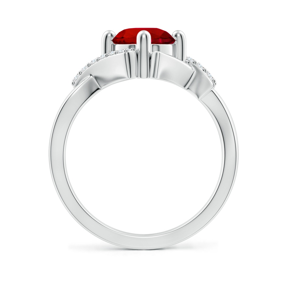 7mm Labgrown Lab-Grown Solitaire Ruby Bypass Promise Ring with Lab Diamond Accents in 18K White Gold side 199