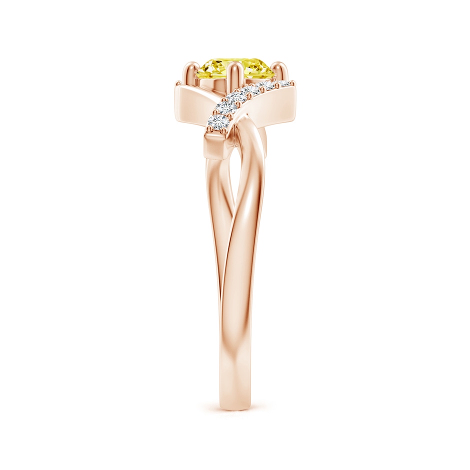 5.1mm Labgrown Solitaire Lab-Grown Fancy Intense Yellow Diamond Bypass Promise Ring with Accents in Rose Gold side 299