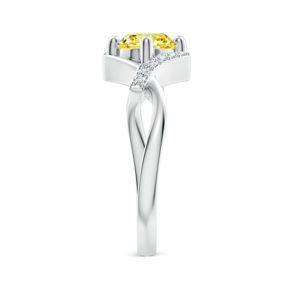 6.4mm Labgrown Solitaire Lab-Grown Fancy Intense Yellow Diamond Bypass Promise Ring with Accents in White Gold side 299