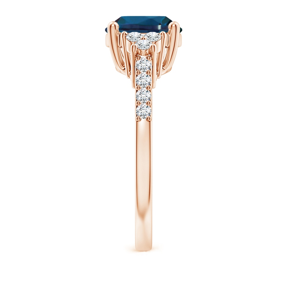 10x8mm Labgrown Horizontally Set Oval Lab-Grown Alexandrite Solitaire Ring with Trio Diamond Accents in 18K Rose Gold side 299