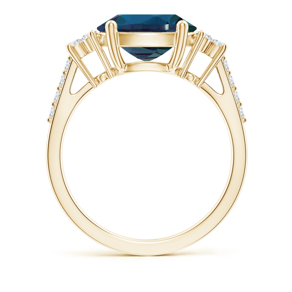 10x8mm Labgrown Horizontally Set Oval Lab-Grown Alexandrite Solitaire Ring with Trio Diamond Accents in 18K Yellow Gold side 199