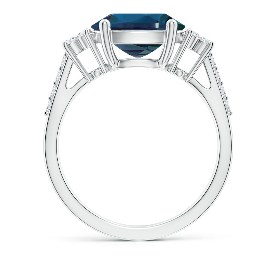10x8mm Labgrown Horizontally Set Oval Lab-Grown Alexandrite Solitaire Ring with Trio Diamond Accents in P950 Platinum side 199