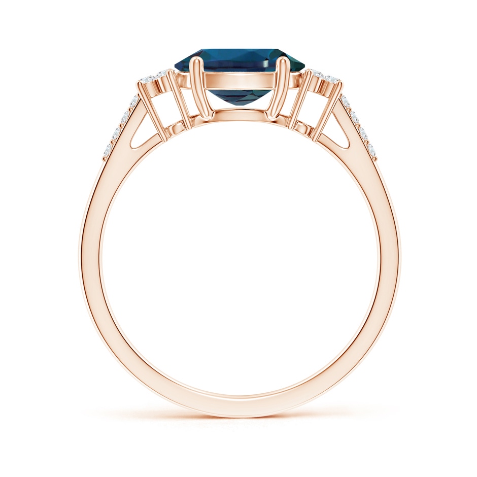 8x6mm Labgrown Horizontally Set Oval Lab-Grown Alexandrite Solitaire Ring with Trio Diamond Accents in Rose Gold side 199